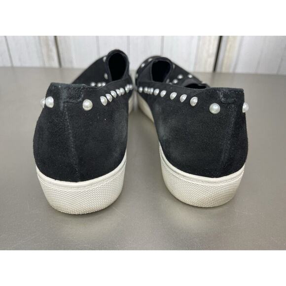 Karl Lagerfeld Paris Amory Suede Leather Black Pearl Slip On Shoes Size 10 - Picture 5 of 7